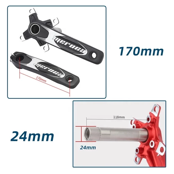Meroca FX17 104BCD ALU hajtómű 170mm 34T lánckerék 4 lyukas + BB68/73 monoblock kék #000643