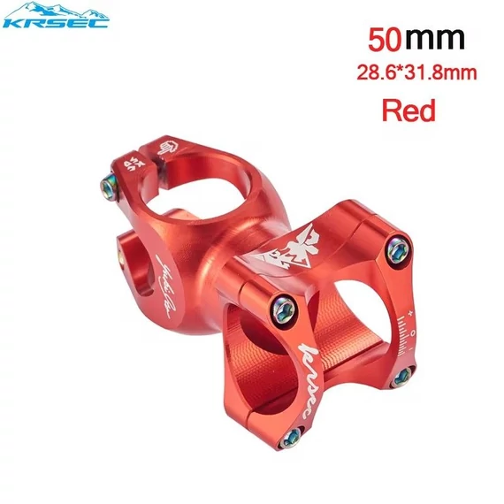 KRSEC kormányszár stucni KC50 MTB 31.8mm x 50mm piros #001087