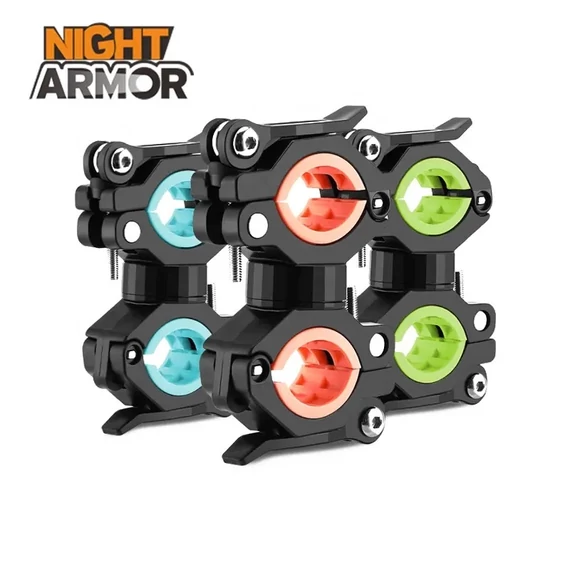 Night Armor C2222 kerékpáros zseblámpatartó 360 fokos forgathatóság fekete-zöld bmlamptart0003