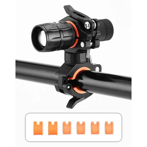 Night Armor C2222 kerékpáros zseblámpatartó 360 fokos forgathatóság fekete-zöld bmlamptart0003