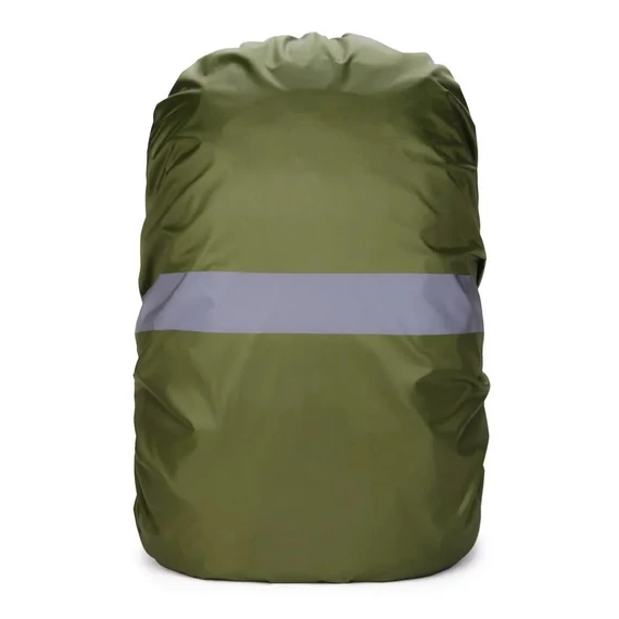 Bringamax vízálló huzat hátizsákra fényvisszaverő csíkkal S 35L Khaki #000607