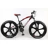 Kép 6/7 - 26" FATBIKE 24 sebesség összeteleszkópos vázzal 5 küllős magnézium ötvözet felni fekete-piros 01B